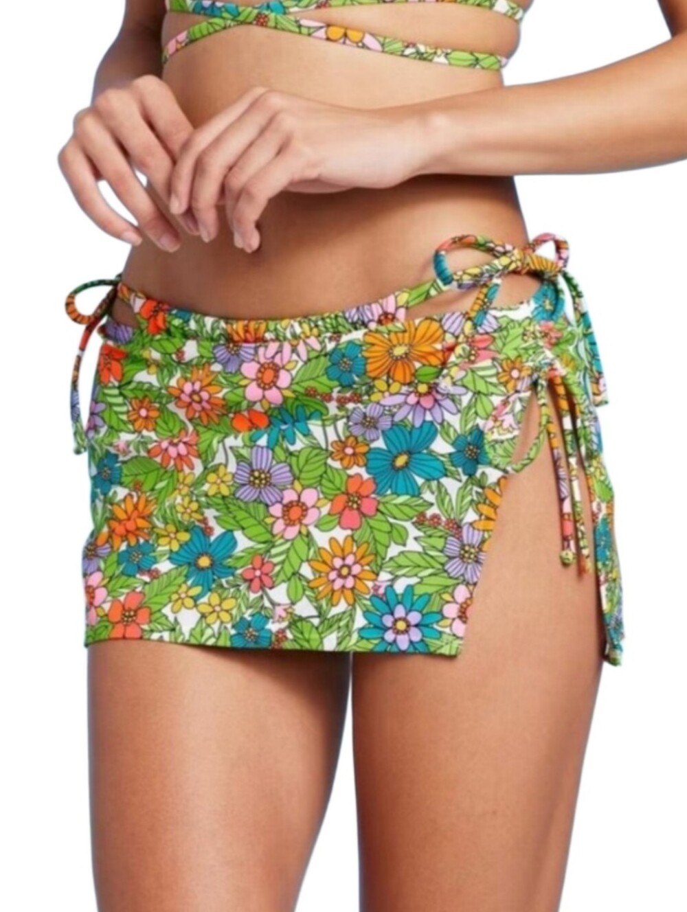 Wild Fable Floral Swim Coverup  Green Multi